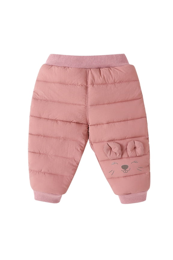 Boys Girls Sweatpants Winter Warm Jogger Pants Toddler Children Kids Baby Boys Girls Cute Cartoon Winter Warm Down Windproof Elastic Snow Ski Bib Pants Trousers Outfits Clothes