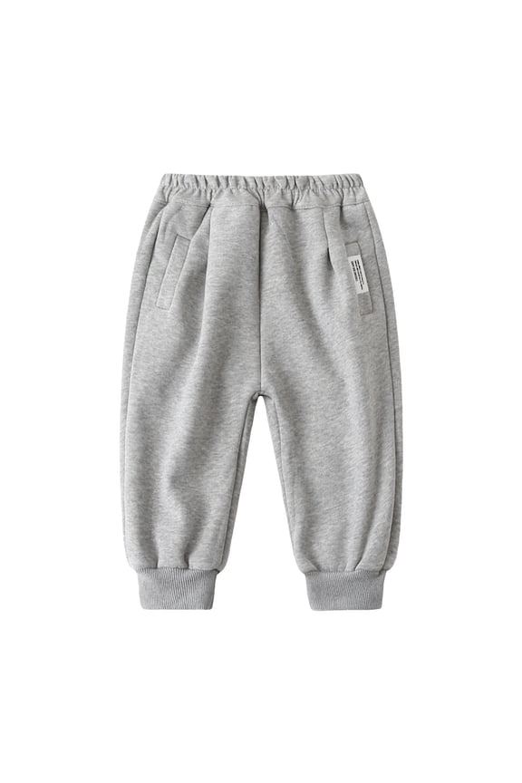 Boys Girls Winter Warm Sweatpants Jogger Children Thickened Trousers Autumn Winter Boys' Composite Fleece Sweatpants Baby Warm Trousers