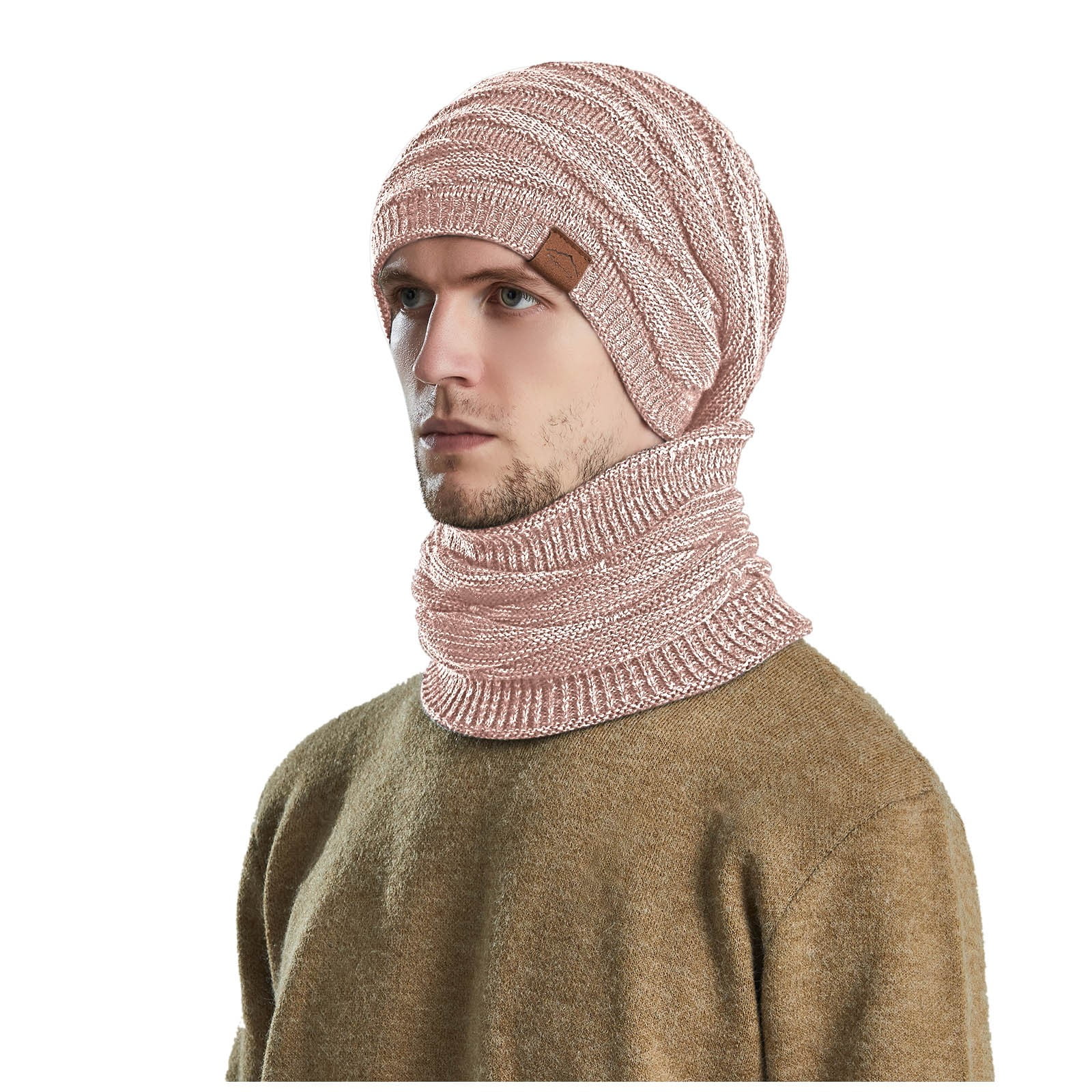 Tanhomme Fleece Hood Cycling Ski Thermal Face-Cover Hat Winter Warm Cap Scarf for Cold Weather Men's Women's Winter Knitted Fleece Windproof Hood Scarf Coif Winter Knit Hat Warm Hats