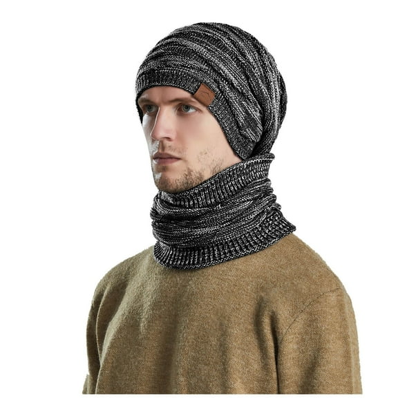 Tanhomme Fleece Ski Covers Winter Face-Cover Windproof Hooded Scarf Cold Weather Hat Neck Warmer Men's Women's Winter Knitted Fleece Windproof Hood Scarf Coif Winter Knit Hat Warm Hats