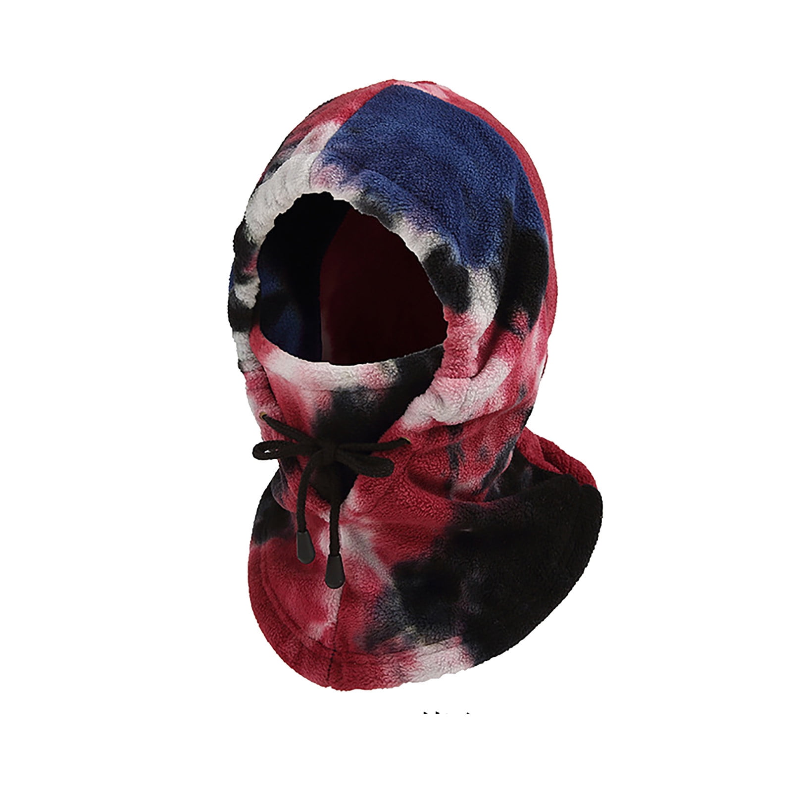 Tanhomme Fleece Ski Covers Winter Face-Cover Windproof Hooded Scarf Cold Weather Hat Neck Warmer Winter Cold Proof Face Polar Fleece Tie Dye Riding Mountaineering Ski Fleece Scarf Warm Headgear