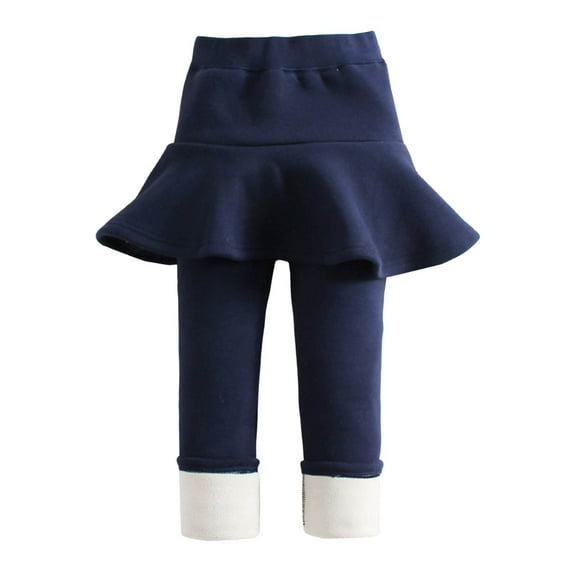Tanhomme Girls Cotton Fleece Lined Leggings Kids Thick Thermal Tights Warm Pants Winter Winter Children Pants Girls Plus Fleece Thick Leggings Winter Two Culottes Large Children Color Pants