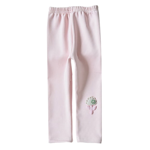 Tanhomme Girls Fleece Lined Leggings Thick Pants Tights Warm Clothes for Kid Girls'Leggings Autumn Winter Thickened Cotton Pants Children Plush Cotton Pants Big Kids Warm Winter