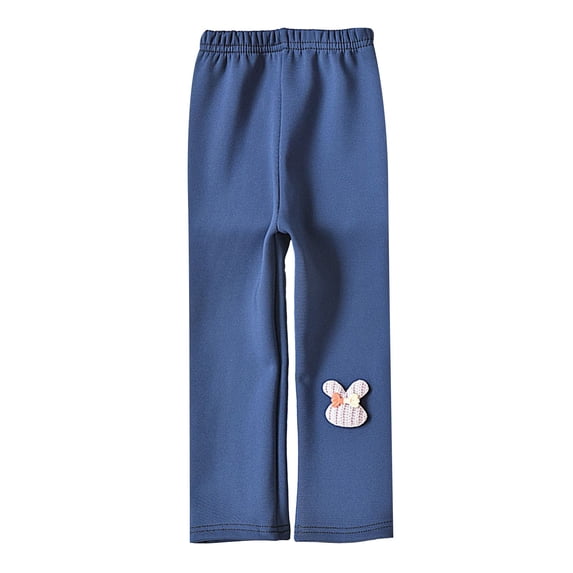 Tanhomme Girls Fleece Lined Leggings Thick Pants Tights Warm Clothes for Kid Girls'Leggings Autumn Winter Thickened Cotton Pants Children Plush Cotton Pants Big Kids Warm Winter