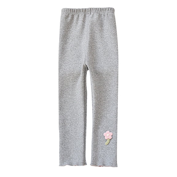 Tanhomme Girls Fleece Lined Leggings Winter Warm Tights Thick Elastic Thermal Pants for Kids Girls'Leggings Autumn Winter Thickened Cotton Pants Children Plush Cotton Pants Big Kids Warm Winter