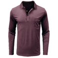 thumbnail image 1 of Tanhomme Long Sleeve Polos Shirts For Men Collared Performance Shirts Casual Workwear Office Male Autumn And Winter Solid Color Pocket Letter Stitching Raglan Sleeve Top, 1 of 5