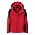thumbnail image 1 of Tanhomme Men's Ski Jacket Warm Winter Water-proof Windbreaker Hooded Raincoat Snowboarding Jackets Men's Autumn Winter Hooded Water-proof Outdoor Detachable Liner Two-piece Jacket Top Blouse, 1 of 3