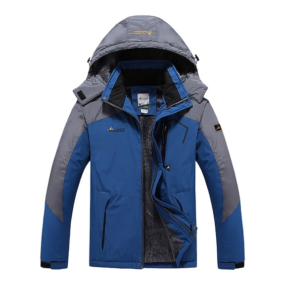 Tanhomme Men's Skiing Jacket Water-proof windproof Rain Jackets with Hood Autumn Winter Men's Casual Color Blocked Sweatshirts Coats Long Sleeved Cardigans Sweatshirts Loose Tops