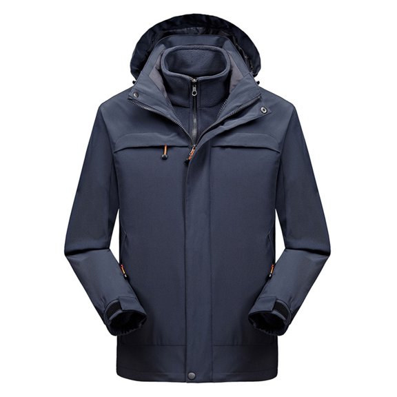 Tanhomme Men's Water-proof Ski Jacket Snowboarding Windbreaker Warm Winter Hooded Mountain Snow Coat Mens Medium Long Cotton Jacket Leisure Pocket Washed Cotton Tooling Cotton Jacket
