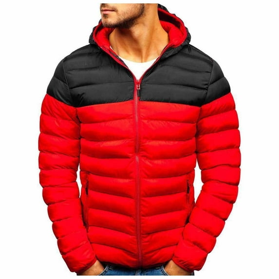 Tanhomme Mens Sherpa-Lined Hoodie Men Heavyweight Fleece Sweatshirt Thick Lined Men's Winter Cotton Padded Jacket Thickened Cotton Padded Winter Jacket