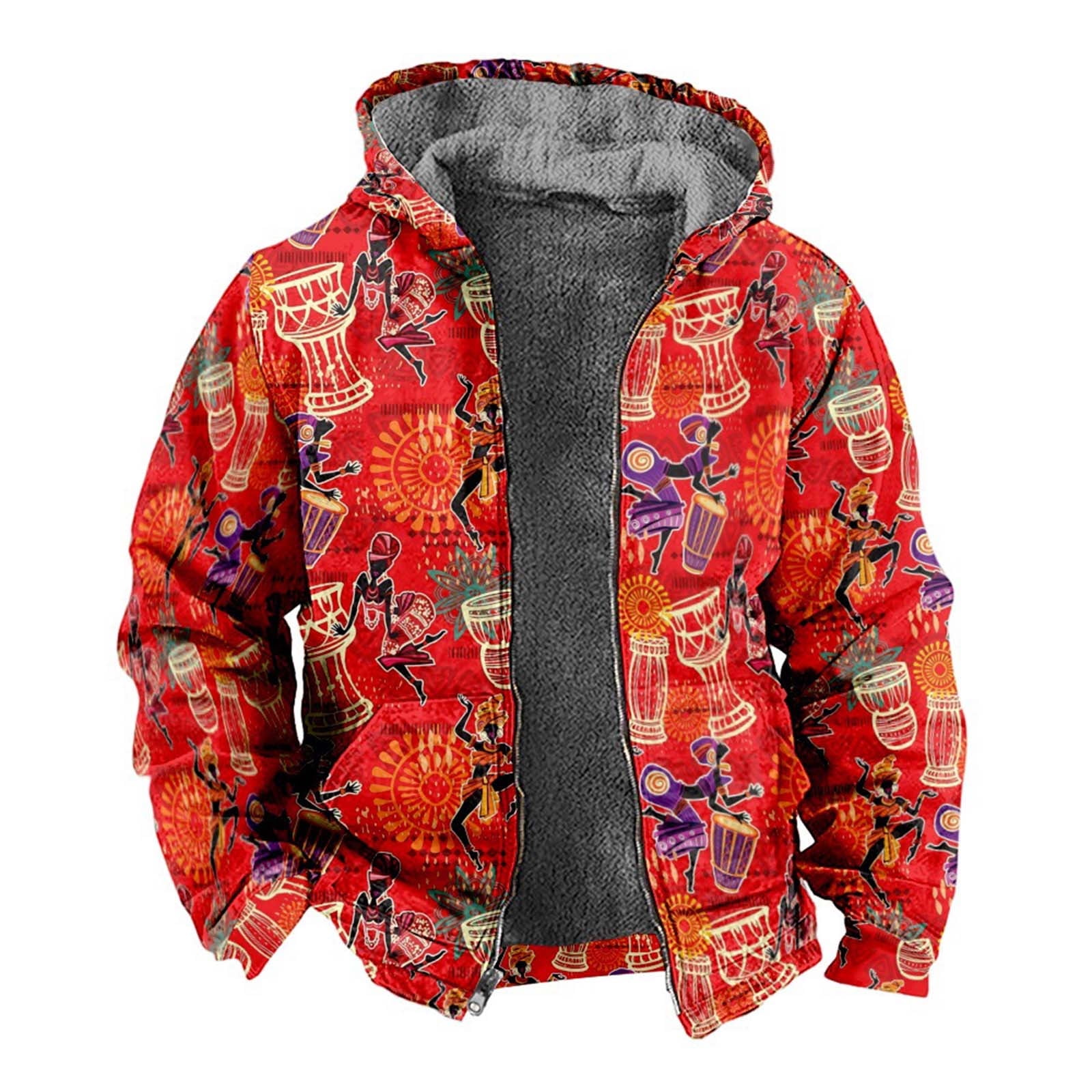 Tanhomme Mens Sherpa-Lined Hoodie Men's Fleece Hoodie (Available In Big ...