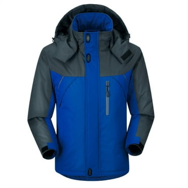 Tanhomme Mens Sherpa-Lined Hoodie Men's Hooded Softshell Jacket Lightweight Insulated Windbreaker Fleece Lined Rain Jacket Warm Padded Jacket With Thick Hardshell Jacket