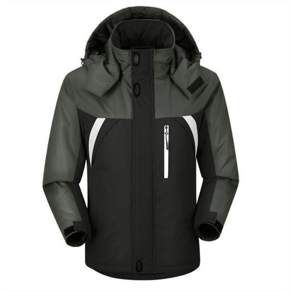 Tanhomme Mens Sherpa-Lined Hoodie Men's Washed Cotton Hooded Jacket (Regular & Big & Tall Sizes) Warm Padded Jacket With Thick Hardshell Jacket