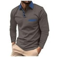thumbnail image 1 of Tanhomme Polos Shirts For Men Short/Long Sleeve Soft Cotton Collared Shirt Men's Spring And Autumn NeW Color Blocked Shirts With Pockets Men's Lapel Casual Fashion Shirts Shirts, 1 of 5