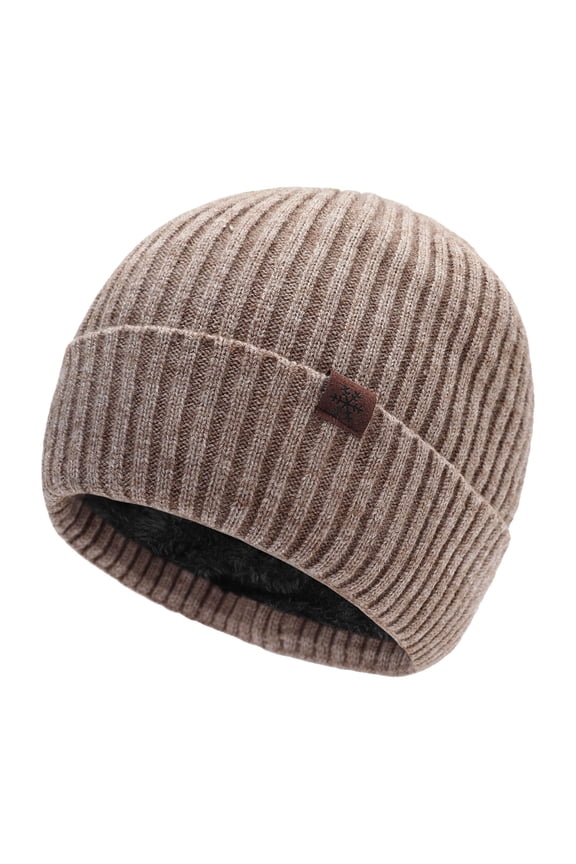 Satin Lined Knit Hat Acrylic Winter Hats Silk Soft Slouchy Warm Hat Winter Men Women Padded Thickened Warm Hat Outdoor Letters Knitted Hat Fall Winter Riding Neck Warm Wool Hat