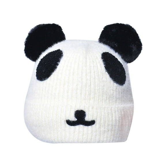 Tanhomme Satin Lined Winter Hats,Silk Lined Knit Soft Warm Hat Autumn And Winter Women's Cute Bear Knitted Wool And Velvet Warm Ear Cap