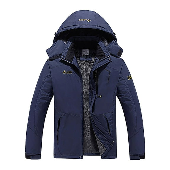 Tanhomme Ski Jacket Warm Winter SnowCoat Water-proof Mountain Windbreaker Snowboarding Jacket for Hiking Traval Men's Casual Velvet Thickened Windproof Cycling Warm Cotton Jacket Jacket For Men