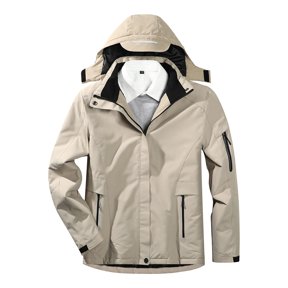 Tanhomme Ski Jacket Warm Winter Snow Coat Windbreaker Snowboarding Jacket for Hiking Traval 3 Area Heating Jackets With Detachable Hat Velvet USB Charging Heating Jackets Windproof Warm Hiking Coat