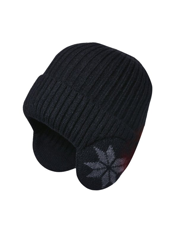 Slouchy Knit Cap Warm Stocking Hats Guys Winter Hat Cuffed Plain Hat Autumn And Winter Knitted Wool Warm And Cold Thickened Outdoor Toe Cap