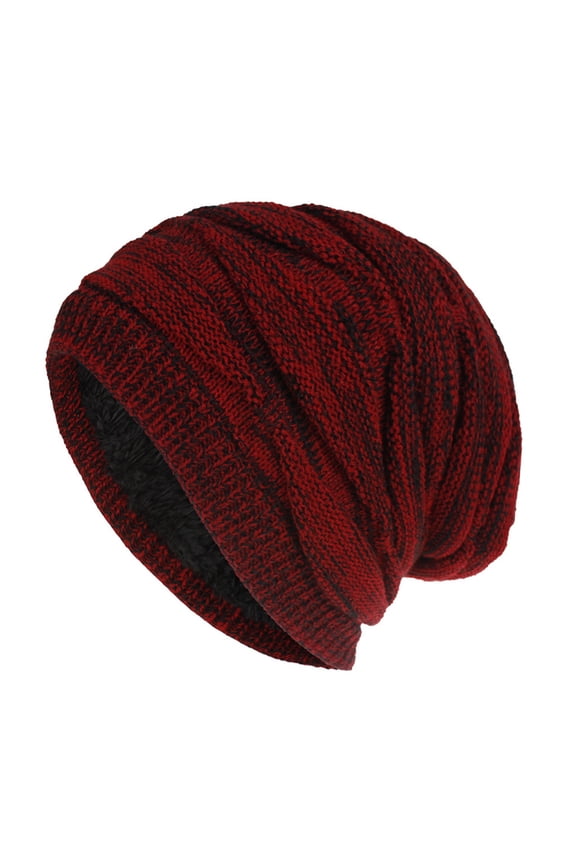 Slouchy Knit Cap Warm Stocking Hats Guys Winter Hat Plain Hat Unisex Skiing Plush Fashion Keep Warm Winter Hats Knitted Cotton Hat