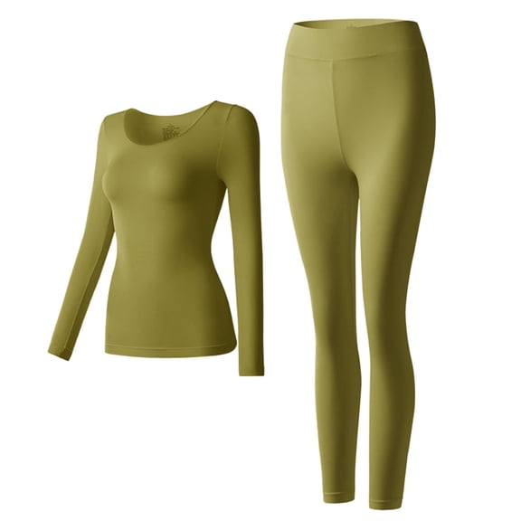 Tanhomme Thermal Underwear for Women Fleece Lined Base Layer Pajama Set Cold Weather Thermal Underwear Brushed Long Underwear Set Cold Weather Pajama Set