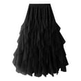 thumbnail image 1 of Tanhomme Tulle Skirts for Women Long Length Tutu Fairy Tiered Skirt A Line Mesh Elastic Waist Skirts Tulle Skirts High Elastic Waist Mesh Layered Long Fairy Skirt Tutu A Line Midi Skirt, 1 of 4