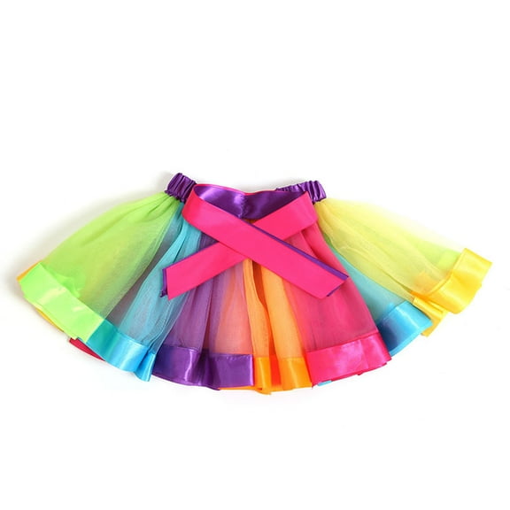 Tanhomme Tutus for Women Adult Tutu Skirts for Women Dance Skirts for Halloween Rainbow Elastic 3 Layered Short Skirt Adult Tutu Dancing Tutu Skirt