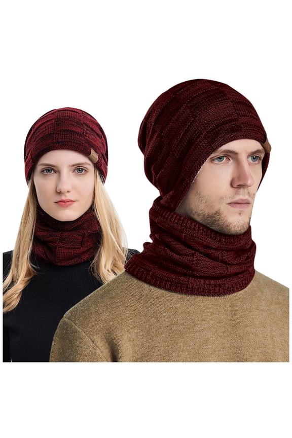 Wind-Resistance Winter,Fleece Ski Covers,Warm Face-Cover Hat Cap Scarf Men's Women's Winter Knitted Fleece Windproof Hood Scarf Coif Winter Knit Hat Warm Hats