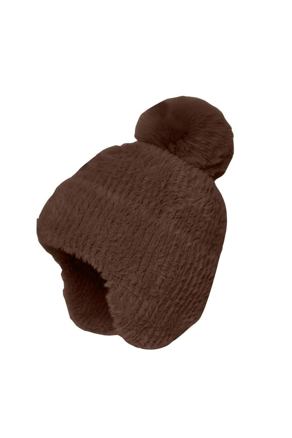 Winter Fleece Line, Outdoor Warm Thermal Knitted Hat Stocking Caps Women's Fashionable And Versatile Dome Ear Knitted Hat To Keep Out The Cold
