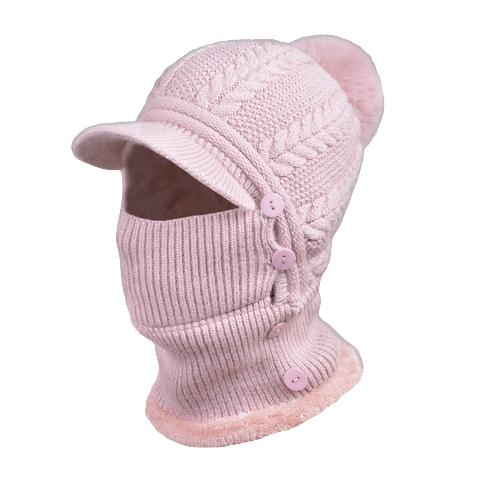 Tanhomme Winter Hat Facial Neck Warmer Covers, Sporty Street Fashion Skiing Winter Women's Knitted Pullover Ear Warm Cold Dome Pullover Hat Winter Hat Facial Neck Warmer Covers, Sporty Street Skiing