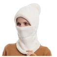 thumbnail image 1 of Tanhomme Winter Hats Fleece Lined Knit Cover Set Neck Circle Scarf Ski Snow Hat Cap Women Winter Outdoor Riding Headgear Cold-Proof Ski Cap Warm Bib Face-Covers Integrated Cold-Proof Hood Hat, 1 of 5