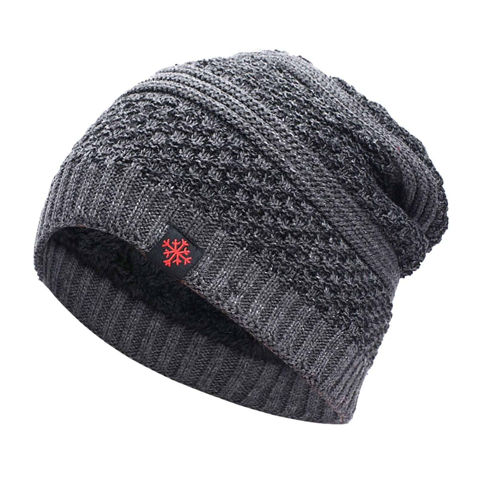 Tanhomme Winter Knitted Hat Knit Warm Cap Woolen Hat Winter Plus Velvet Hat Outdoor Cycling Warmth Unsix Hood Ski Hat Winter Hats for Women Men Silk Soft Slouchy Warm Hat