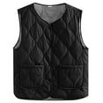 thumbnail image 1 of Tanhomme Women's Fleece Lined Quilted Vest,Lightweight Zip Padded Gilet Women Winter Simple Solid Color Pattern Down Cotton Vest With Pockets, 1 of 6