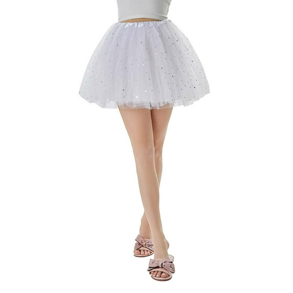 Tanhomme Women's LED Tutu Skirt Tulle Ballet Skirt Tutu for Halloween Party Carnival Women's Carnival Festival Sparkly A Line Tutu Skirt With Inner,Tulle Overlay Puffy Half Skirt
