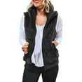 thumbnail image 1 of Tanhomme Women's Long Fleece Vest,Quilted Down Filled Hooded Vest For Fall And Winter Women's Plus Size Color Block Plush Sweatshirt Zipper Blouse Warm Coat Vest Tanks, 1 of 5