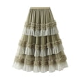 thumbnail image 1 of Tanhomme Women's Long Tulle Tutu Skirts Tiered Skirt Petticoat Women's A Line Tulle Party Dinner Tutu Skirt Brown Stretchy High Waisted Flared Skirt, 1 of 6