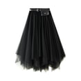 thumbnail image 1 of Tanhomme Women's Tulle Skirt A-Line High Low Asymmetrical Length Elastic Waist Tutu Skirts Mesh Layered Midi Irregular Tulle Skirt Summer High Waist Up Party Petticoat Skirt Elegant Tutu Midi Skirt, 1 of 7