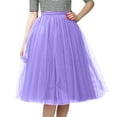 thumbnail image 1 of Tanhomme Women's Tulle Skirt A-Line High Low Asymmetrical Length Elastic Waist Tutu Skirts Pleated Knee Length Skirt Adult Tutu Dancing Skirt, 1 of 5