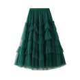 thumbnail image 1 of Tanhomme Women's Tulle Skirt A-Line High Low Asymmetrical Length Elastic Waist Tutu Skirts Womens Soild Color Tutu Skirt Layered Tulle Skirt Girls Colorful Halloween Tutu, 1 of 7