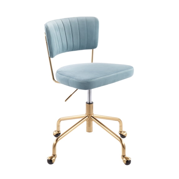 Tania Contemporary Task Chair in Metal and Light Blue by LumiSource