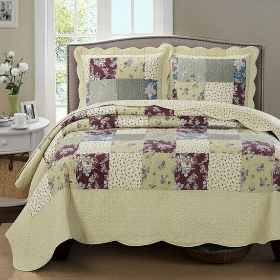 Tania Oversized Coverlet Set Floral Patchwork Print
