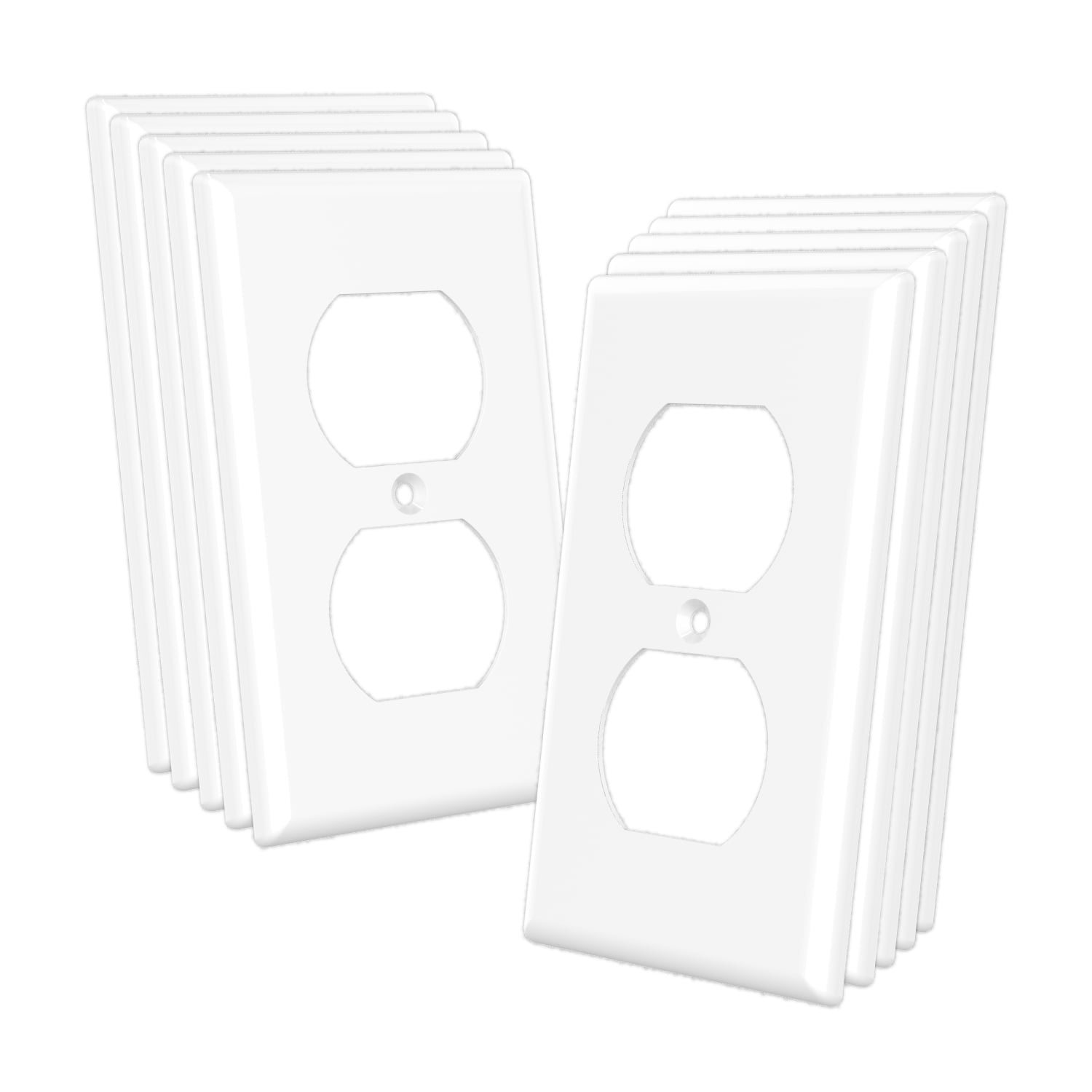 TaniaWiring 10Pack Duplex Wall Plates, 1Gang Standard, Unbreakable