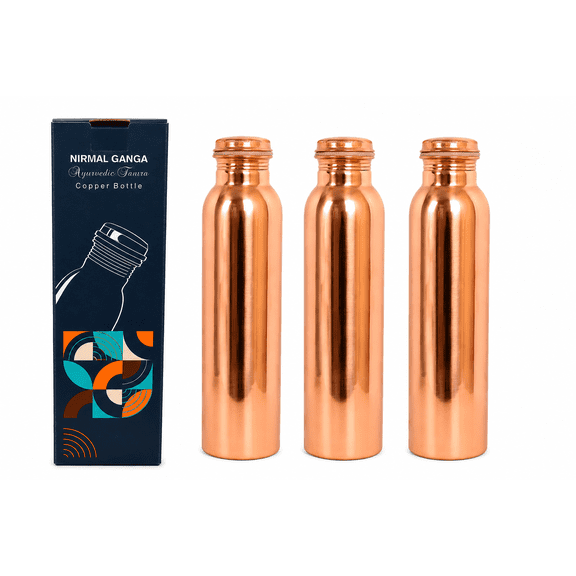 Nirmal Ganga Copper Bottle 1 Ltr P Craftsmanship pack of3