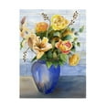 thumbnail image 1 of Tanis Bula 'Yellow Roses in Blue Vase' Canvas Art, 1 of 3