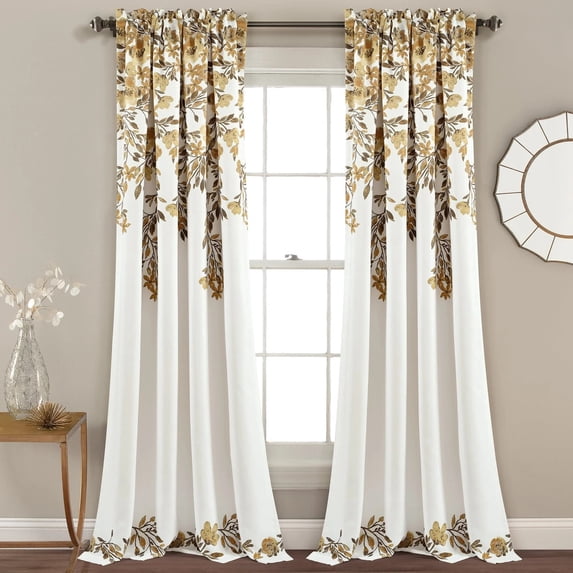 Tanisha Light Filtering Window Curtain Panels Neutral/Gray 52X84+2 Set