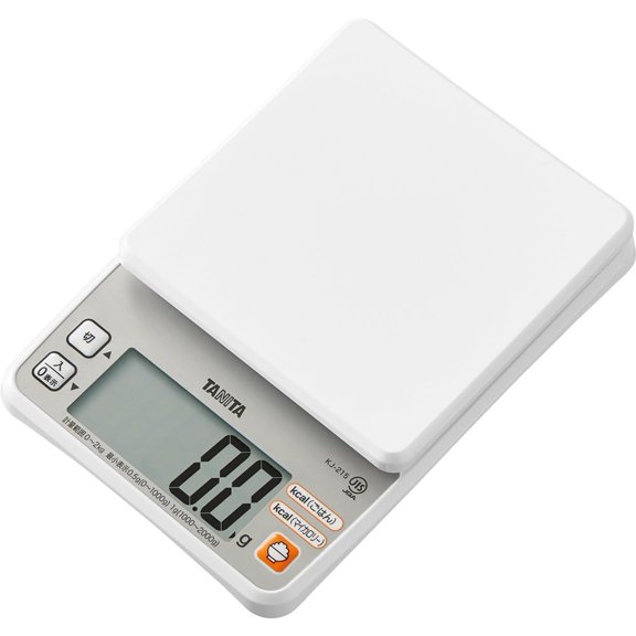 Tanita KJ-215 WH Cooking Scale, Can Measure Calories in Rice, 0.5 g Units, Up to 4.4 lbs (2 kg), White, Kitchen Scale, Cooking, Digital