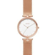 Tanja Three-Hand Rose-Tone Steel-Mesh Watch SKW2827
