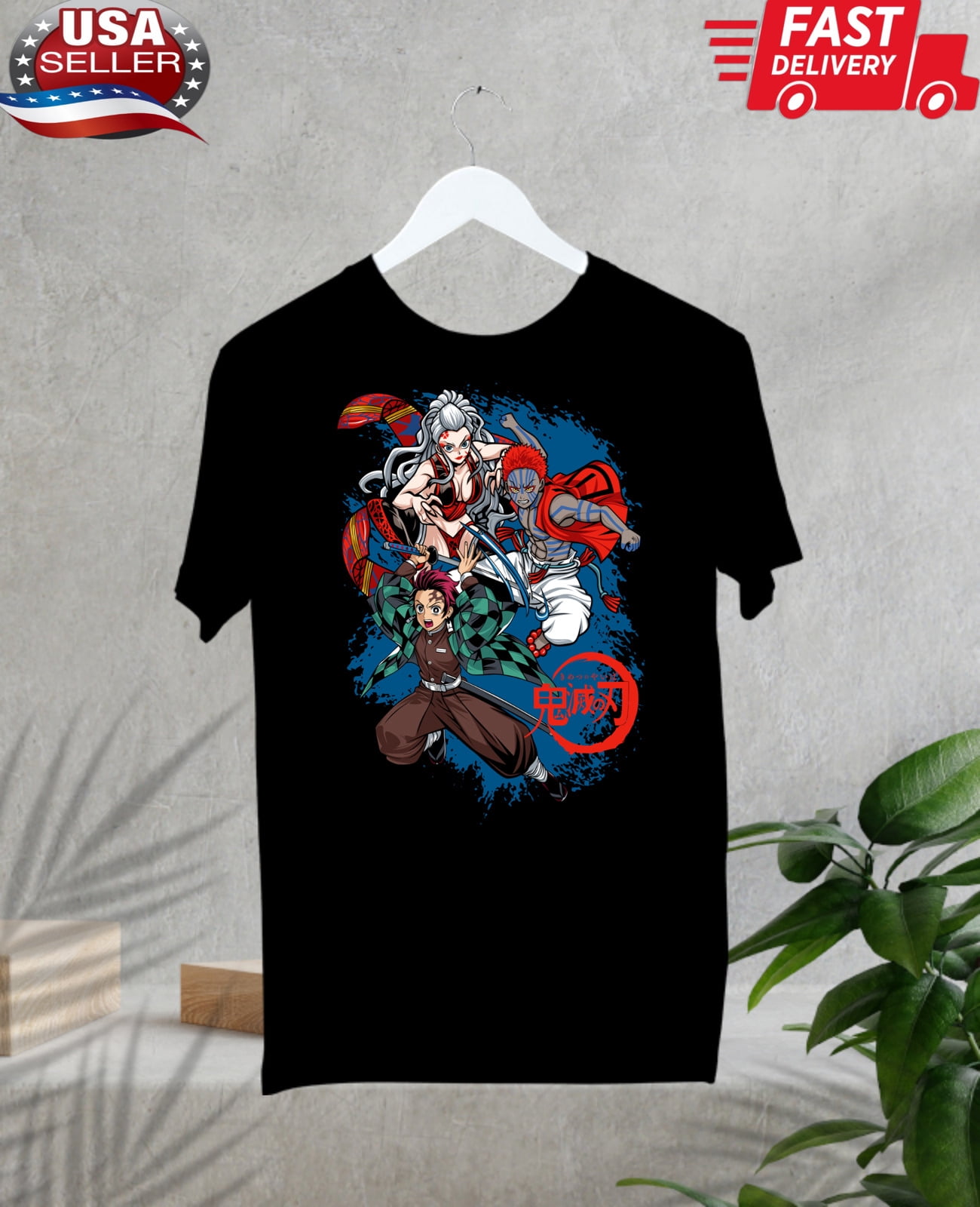 T-shirt Demon Slayer Tanjiro Et Nezuko, Personnalisé Pour Cosplay Ou Fans - En Polyester, Fait Main En France