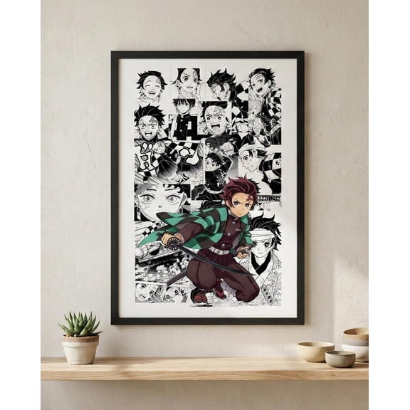 Tanjiro Kamado Anime Manga Collage Poster Demon Slayer Character Panel Wall Art Print 8x12 UNFRAMED