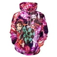 thumbnail image 1 of Tanjiro Kamado Demon Slayer Adult Sweater Pullover Hoodie 3D Printed Loose Hooded Long Sleeved Jackets Tops, 1 of 8